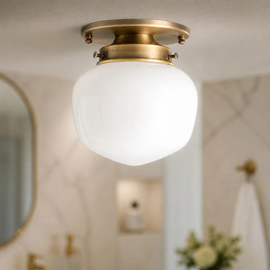 Kabt Modern Classic Opal Glass Flush Mount Ceiling Light