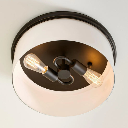 Kael Modern Milk Glass Flush Mount