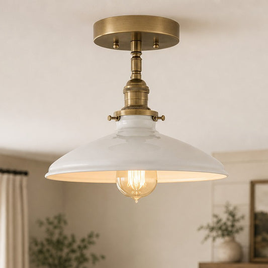 Kaelara Industrial Glass Semi Flush Mount Ceiling Light