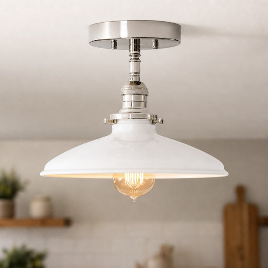 Kaelara Industrial Glass Semi Flush Mount Ceiling Light
