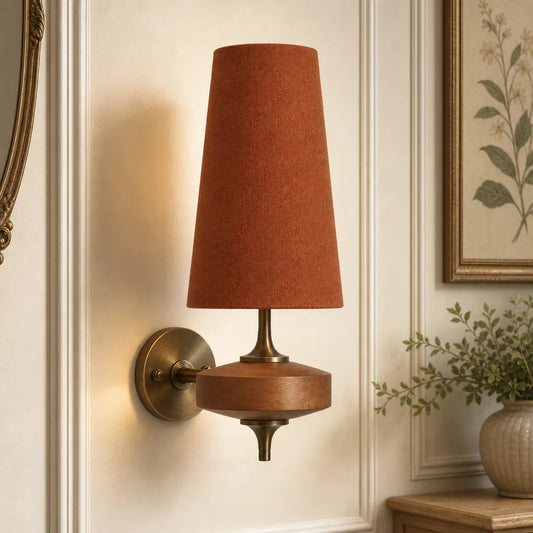 Kaelen Vintage Fabric Tapered Accent Wall Sconce