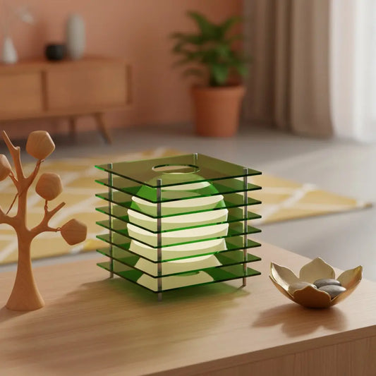 Kaelth Modern Acrylic Geometric Moon Table Lamp
