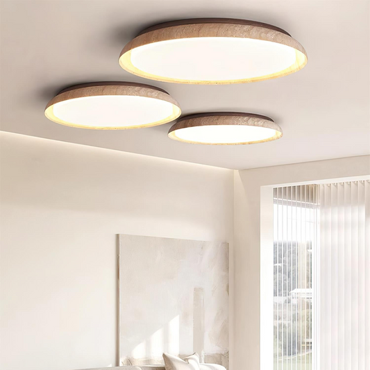 Kairi Scandinavian Travertine Round Ceiling Light