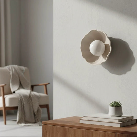 Kaito Wabi-Sabi Ceramic Flower Wall Sconce