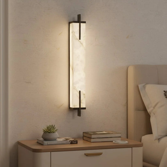 Kaius Modern Rectangle Alabaster Wall Sconce