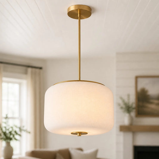 Kalenna Bohemian Glass Drum Pendant Light