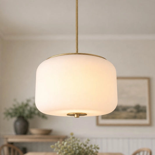 Kalenna Bohemian Glass Drum Pendant Light