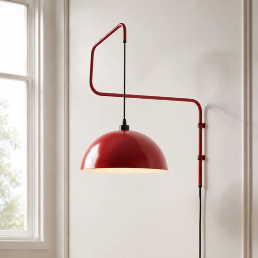 Kamya Bauhaus Metal Dome Adjustable Swing Arm Wall Light