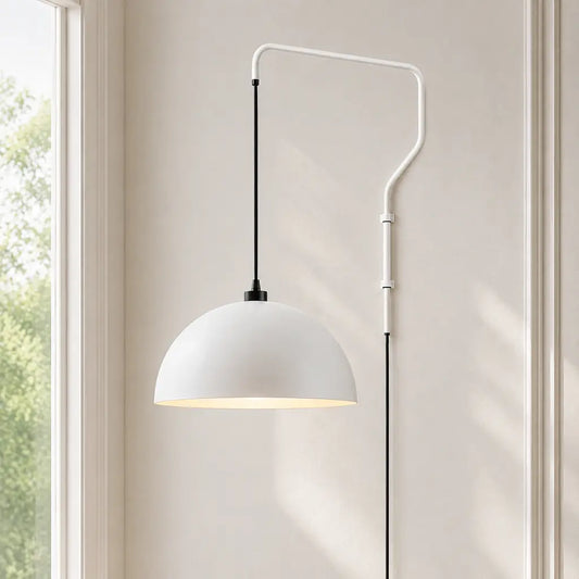 Kamya Bauhaus Metal Dome Adjustable Swing Arm Wall Light