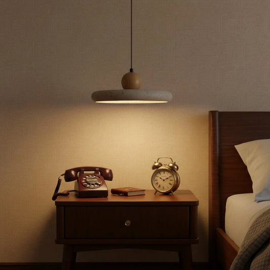 Katriina Vintage Travertine Circle Pendant Light