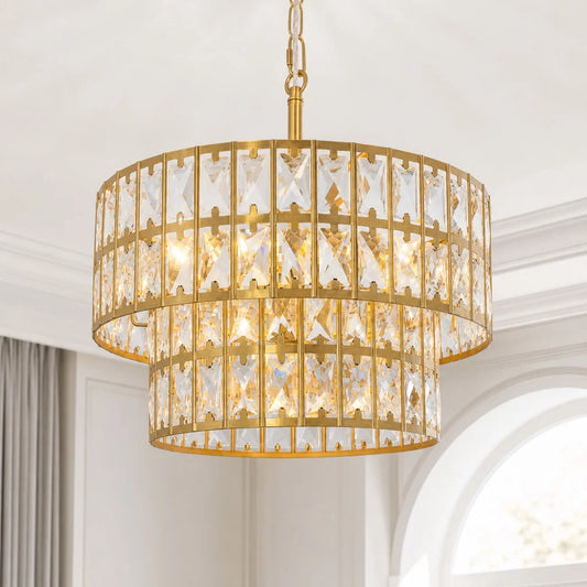 Kendon Modern Luxury Crystal Drum Chandelier