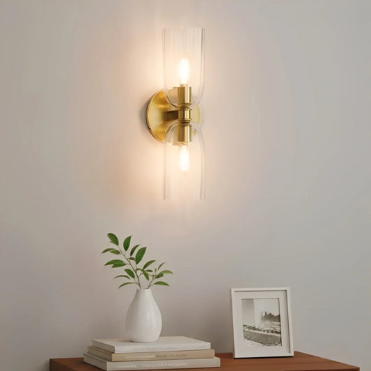 Kerry Modern Fluted Glass 2-Light Wall Sconce