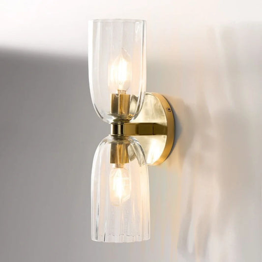 Kerry Modern Fluted Glass 2-Light Wall Sconce