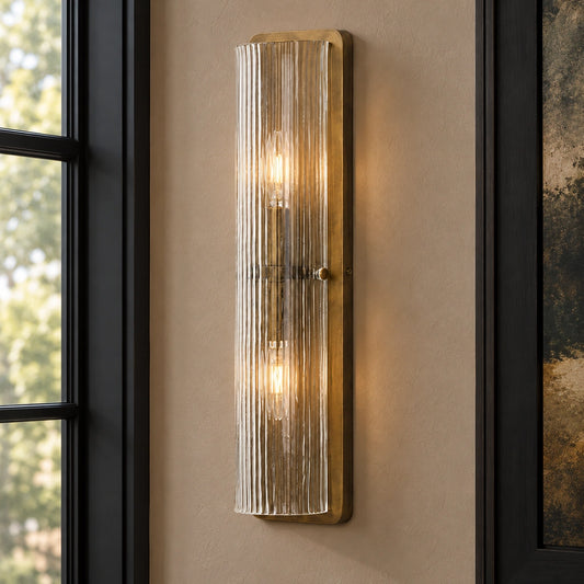 Kiera Vertical Reeded Glass Wall Sconce