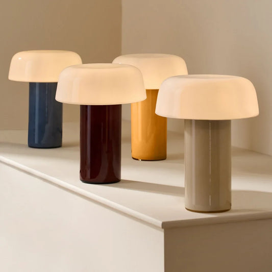 Lachesis Modern Geometric Mushroom Colorful Glass Table Lamp