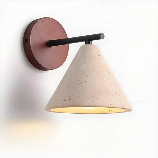 Lachlan Minimalist Travertine Cone Wall Sconce