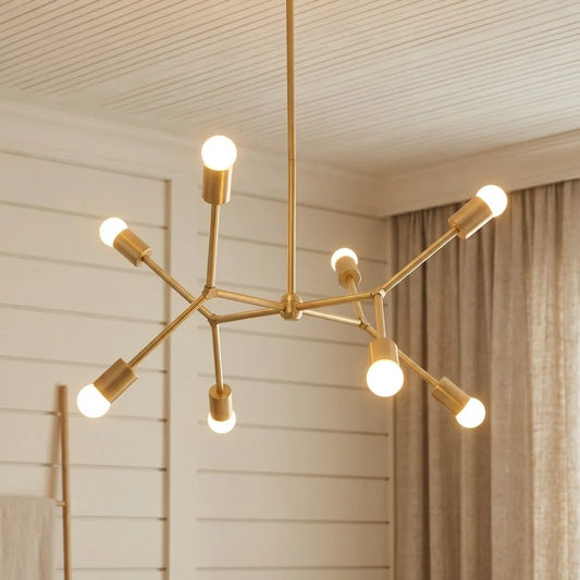 Lake Modern Brass Molecular Sphere Chandelier