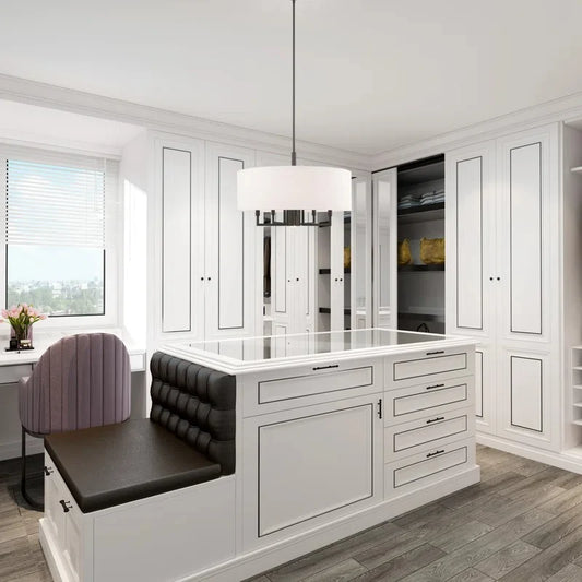 Leif Contemporary 6-Light Fabric Drum Chandelier