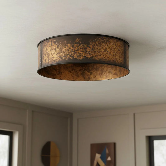Lesley Vintage Bronze Drum Metal Ceiling Light