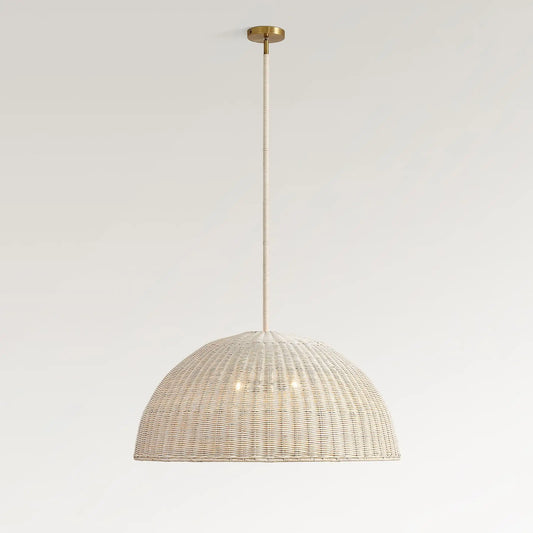Liana Natural Rustic Rattan Dome Pendant Light