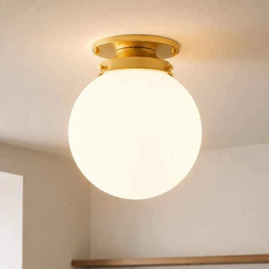 Linden Modern Matte White Glass Globe Ceiling Light