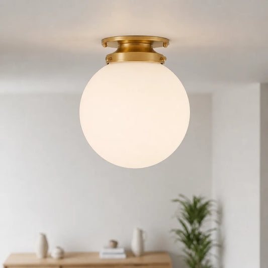 Linden Modern Matte White Glass Globe Ceiling Light