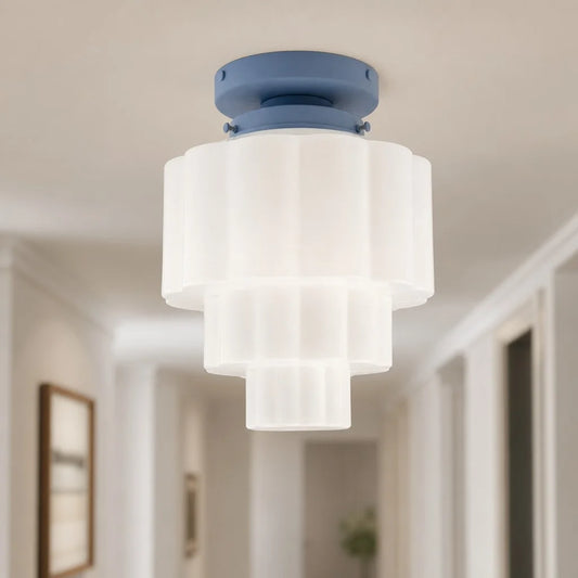 Lineda Modern Tiered Milk Glass Ceiling Light
