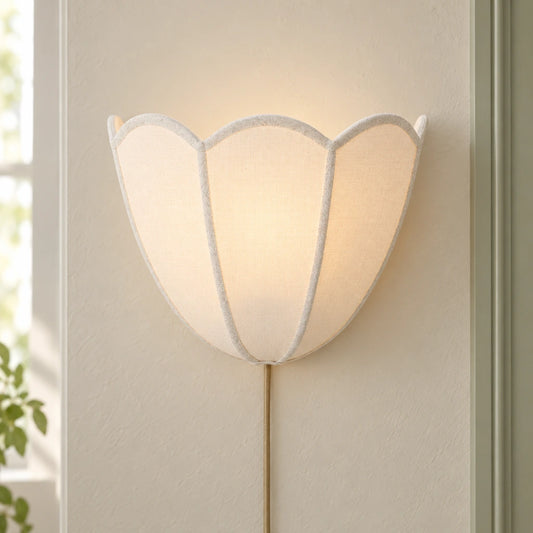 Linnea Fabric Flower Plug-In Wall Sconce
