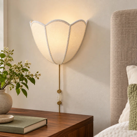 Linnea Fabric Flower Plug-In Wall Sconce