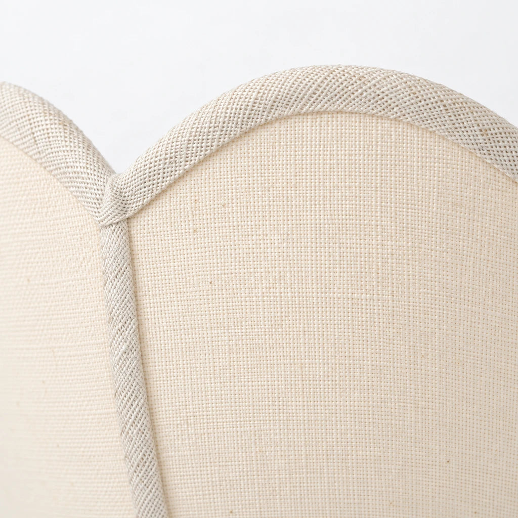 Linnea Fabric Flower Plug-In Wall Sconce, scalloped fabric rim macro detail