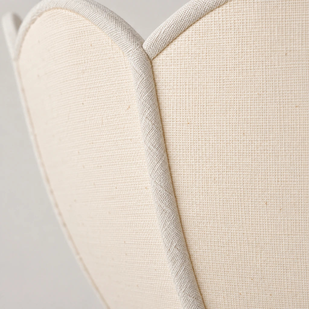 Linnea Fabric Flower Plug-In Wall Sconce, curved petal seam macro detail