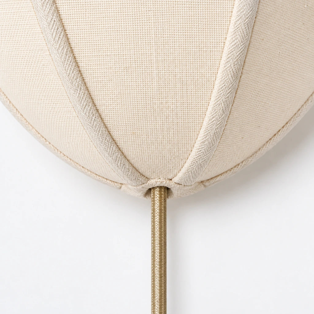 Linnea Fabric Flower Plug-In Wall Sconce, lower shade and cord macro detail