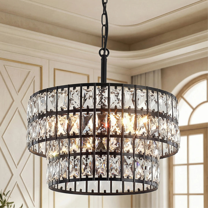 Kendon Modern Luxury Crystal Drum Chandelier