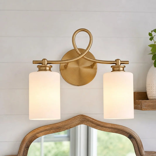 Lioran Industrial Looped Arm Glass Vanity Light