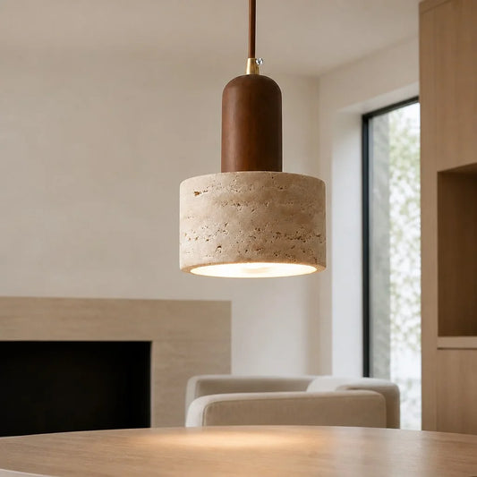 Luca Minimalist Travertine Pendant Light