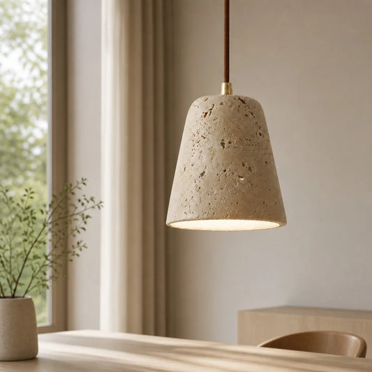 Luca Minimalist Travertine Pendant Light