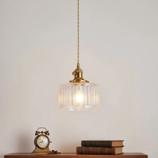 Lucent Vintage Adjustable Fluted Glass Pendant Light