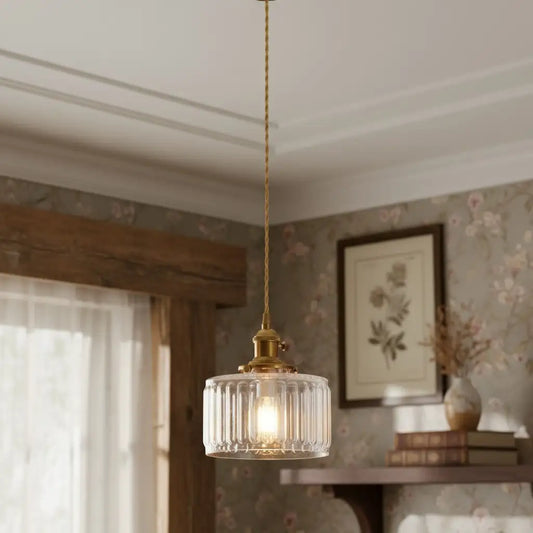 Lucent Vintage Adjustable Fluted Glass Pendant Light