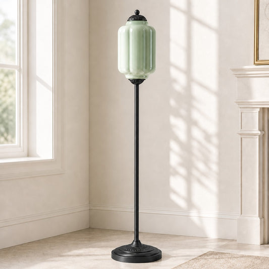 Lumina Vintage Scallop Milk Glass Floor Light