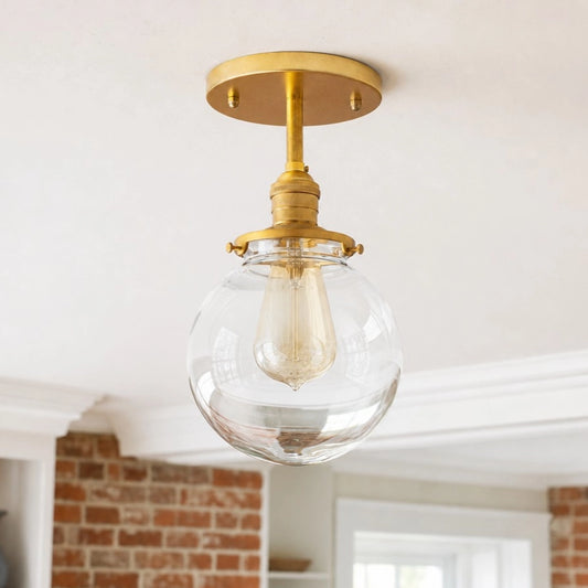 Lysara Modern Glass Globe Semi-Flush Ceiling Light