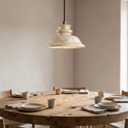 Maja Wabi-Sabi Bell Travertine Pendant Light