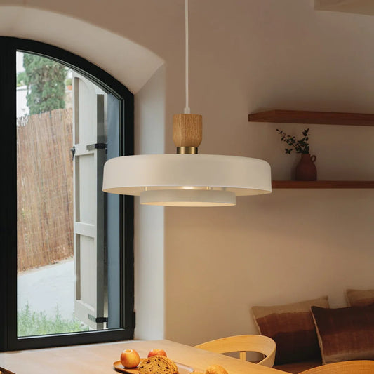 Maren Nordic 1-Light  White Tiered Pendant Light