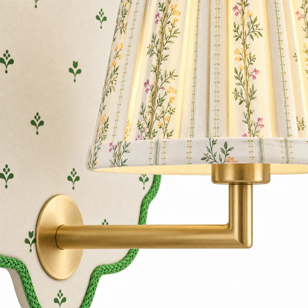 Maribel Vintage Floral Fabric Wall Sconce real product match view 10