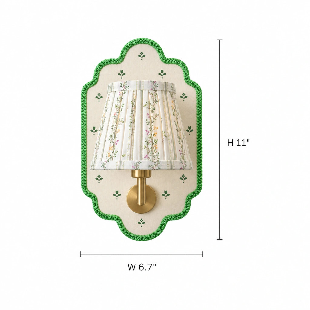 Maribel Vintage Floral Fabric Wall Sconce real product match view 12