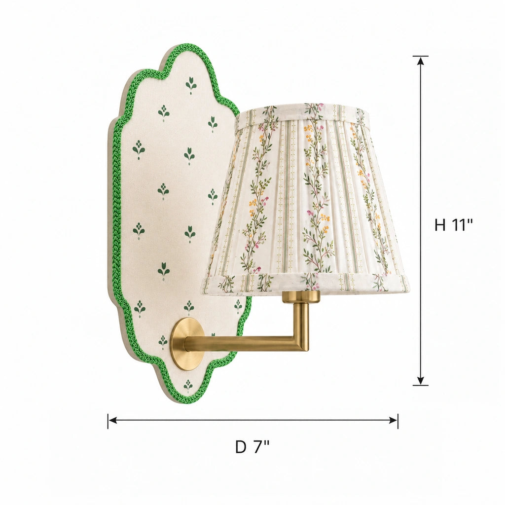 Maribel Vintage Floral Fabric Wall Sconce real product match view 13