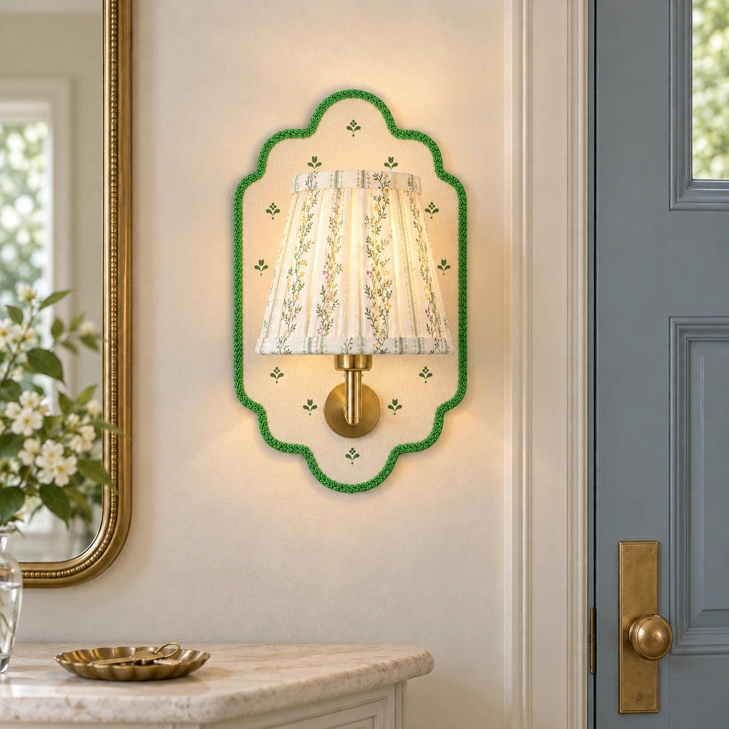 Maribel Vintage Floral Fabric Wall Sconce real product match view 5