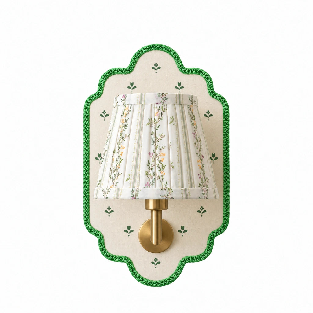 Maribel Vintage Floral Fabric Wall Sconce real product match view 9