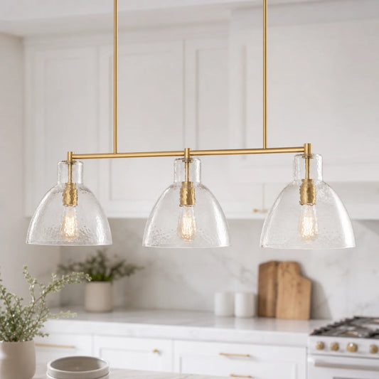 Marigold Modern Minimalist 3-Light Linear Glass Chandelier