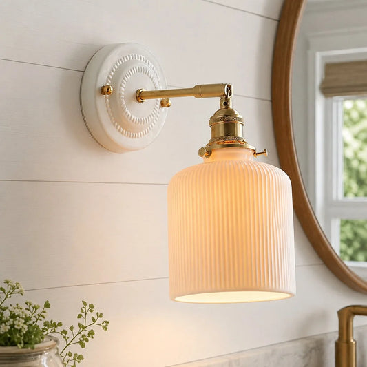 Marius Modern Ceramic Glass Wall Sconce Lighting