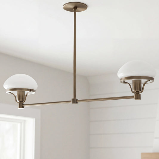 Marlow Minimalist Linear Metal Mushroom Chandelier